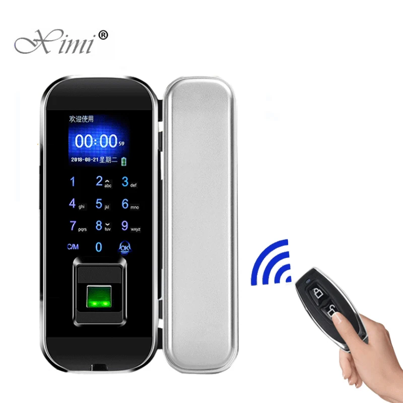 

XM-100 Frameless Glass Door Lock With Remote Control Biometric Fingerprint Door Lock Smart Keyless Glass Door Lock Password Lock