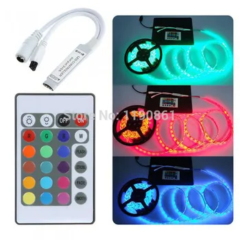 

10XFree shipping 5-24V 24 Key Wireless IR Remote RGB LED Mini Controller Dimmer