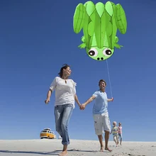 51 дюйм х 55 дюймов мягкие бескорпусная кайт для детей и взрослых с плоской подошвой, уличные пляжные парк легко летать воздушный змей с возможностью погружения на глубину до 30 м строка зеленый игрушки для улицы