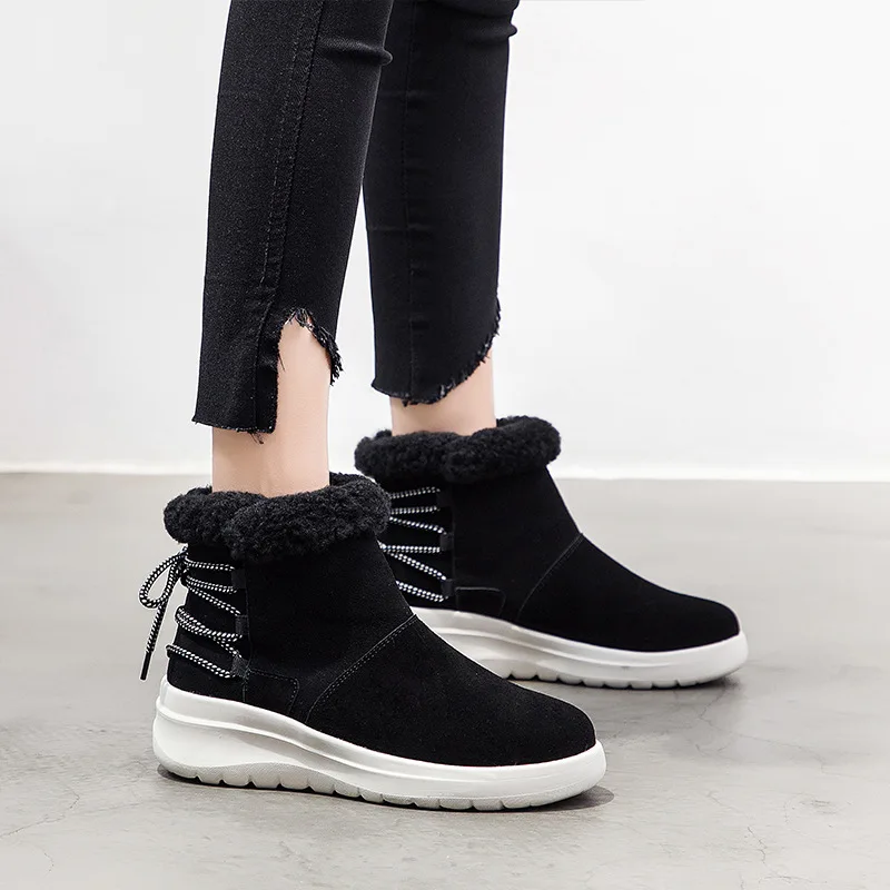 JINBEILEE Lamb Hair Casual Snow Boots Ladies Winter New Lightweight Fur Wild Leather Boots Warm Fashion Walking Shoes JINBEILEE Lamb Hair Casual Snow Boots Ladies Winter New Lightweight Fur Wild Leather Boots Warm Fashion Walking Shoes