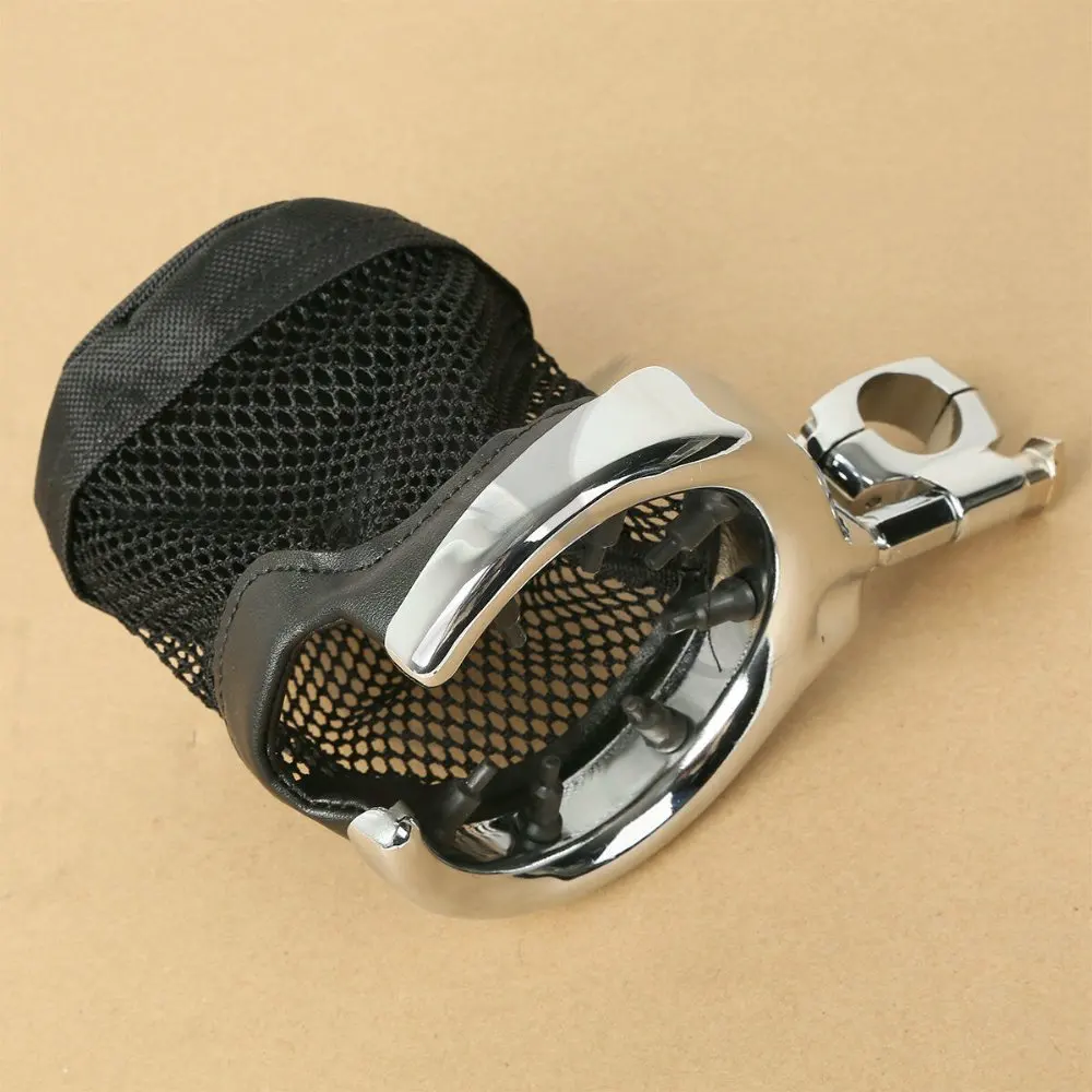 

Universal Motorcycle Handlebar Cup Holder Chrome Metal Drink Basket fit For Harley Touring