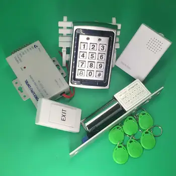 Metal Zinc Alloy ID 125Khz Standalone Keypad Access Control+ Electric Bolt Lock+Door Bell+RFID keyfobs+12V3A Power Supply Metal Zinc Alloy ID 125Khz Standalone Keypad Access Control+ Electric Bolt Lock+Door Bell+RFID keyfobs+12V3A Power Supply