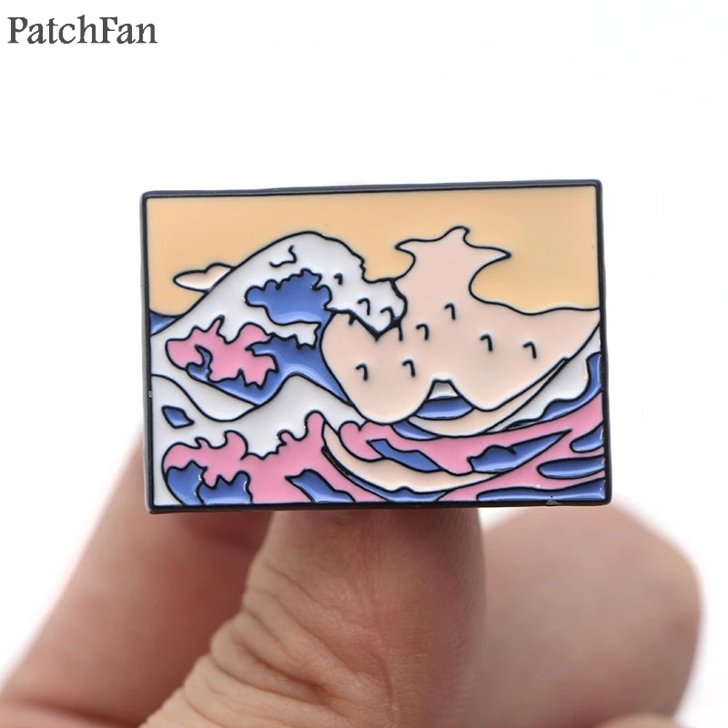 Patchfan волна канагава цинка для галстука рюкзак одежда броши мужчин и женщин шляпа