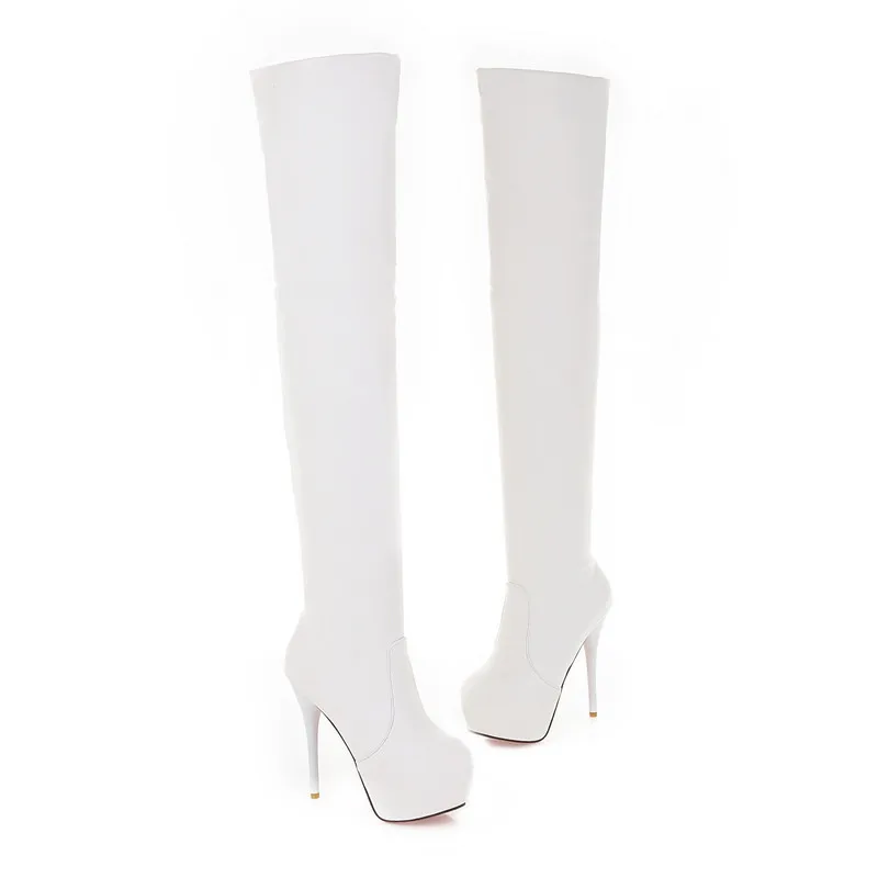 MORAZORA SIZE 33-46 new slim over the knee boots women super high heels platform shoes autumn sexy thigh high boots female