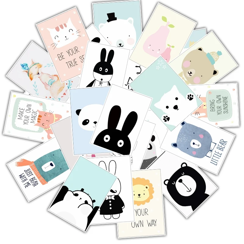 25 шт./партия милые Kawaii наклейки с изображениями животных для украшение дневника ноутбука холодильник скрапбукинга DIY Детские игрушечные этикетки стикер s - Цвет: D145(25pcs)