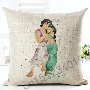 

2016 45X45 High Quality Cartoon Style Color People Housewear Seat Cushion Soft Pillow Cojines Almofadas Cotton Linen Square
