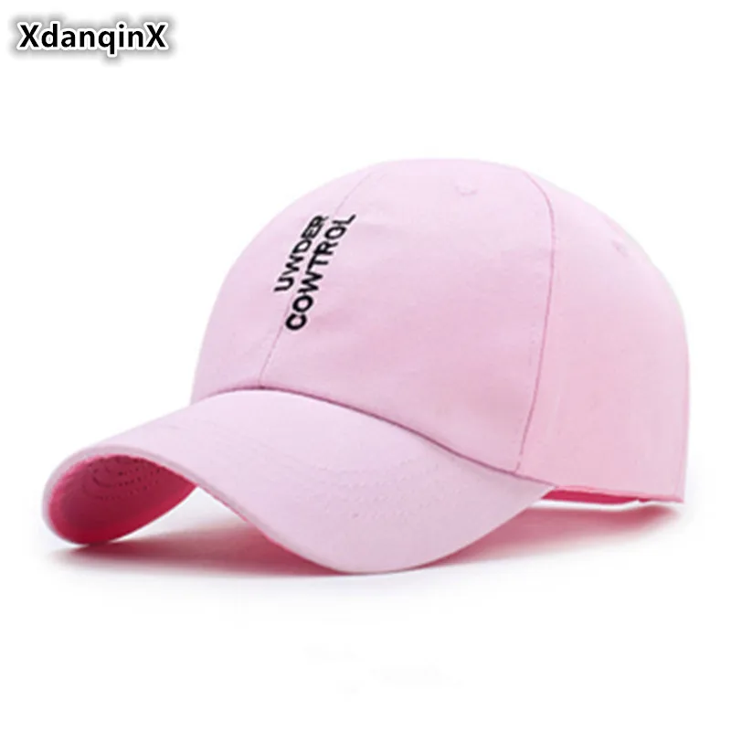 

XdanqinX Snapback Cap Women's Ponytail Cotton Baseball Cap Fashion Letter Embroidery Sports Caps For Men Adjustable Hip Hop Hats