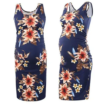 

Maternity Dresses Ladies Fashion Summer Floral Print Casual Dress Pregnant Dresses For Photo Shoot Ropa Premama Mothers Clothes