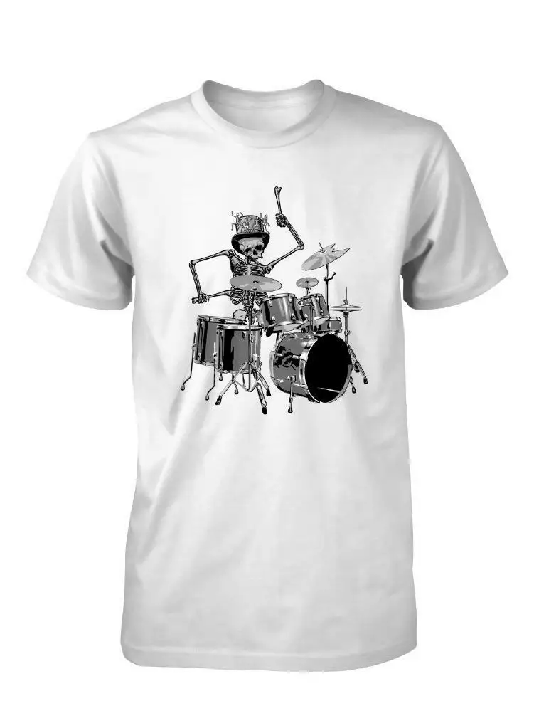 BNWT SKELI барабанщик Скелет костяного барабана музыкальный ритм футболка для взрослых S-XXL2019 модный бренд 996% хлопок с круглым вырезом