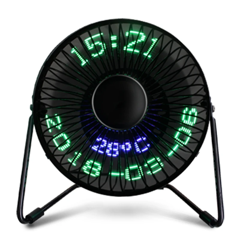 

Portable USB Fan USB LED Desk Real Time Date Temperature Display Cooling Fan for Home Office PC Gadgets