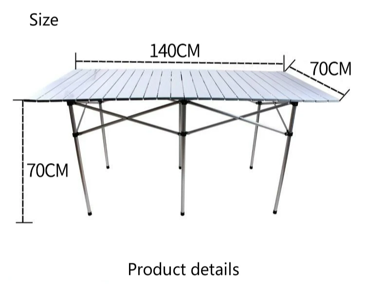 Удлиненный Открытый Складной Настольный светильник, портативный обеденный стол для пикника, простой стол/барбекю/Кемпинг, многофункциональный стол, устойчивый металлический каркас