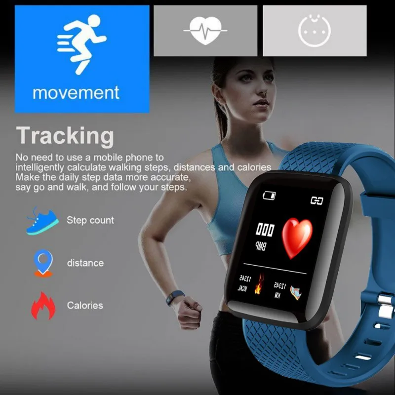 Горячее предложение 116 плюс цветной сенсорный экран Smartband Bluebooth браслеты шагомер