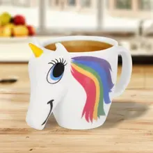 

Lovinland 3D Ceramic Unicorn Coffee Cup Cartoon Mug Discoloration Cup Girl Creative Cute Gift Color changing Magical Horse Cups