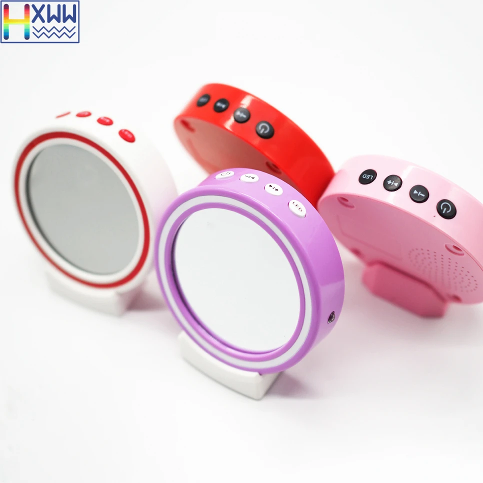 HXWW мини портативное зеркало для девочек с смарт Будильник Bluetooth беспроводной