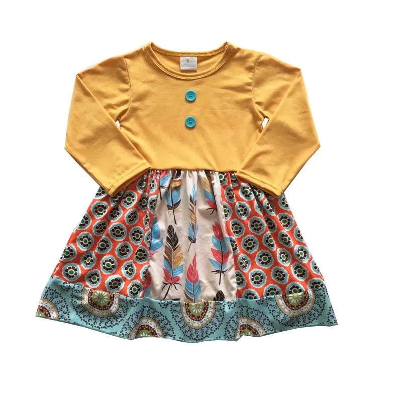 

2018 New dress christmas girl baby dress high quality long sleeve cotton dress