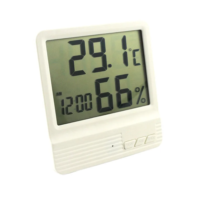 

New Digital Thermometer Hygrometer Temperature Humidity Meter Alarm Clock LCD Screen Indoor Weather Station