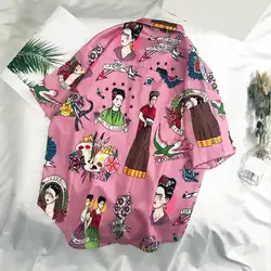 2019 Летняя женская мужская блузка с буквенным принтом, одежда с коротким рукавом, топы, уличная одежда, хлопковая одежда унисекс