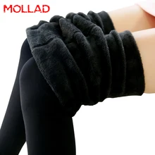 MOLLAD новые модные женские осенние и зимние эластичные и качественные плотные бархатные штаны теплые леггинсы для тренировок