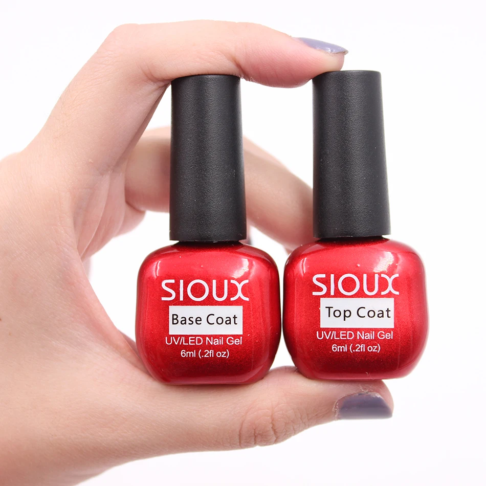 SIOUX 6 ML capa superior y Base UV Gel esmalte de uñas UV barniz capa de imprimación barniz gelatina Lak Base superior pintura de pegamento