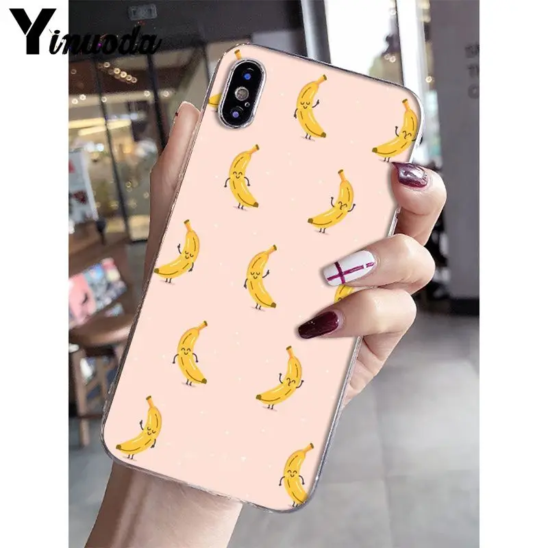 Yinuoda للاهتمام الفاكهة الموز TPU غطاء إطار هاتف محمول شل ل أبل فون 8 7 6 6 S زائد X XS ماكس 5 5 S SE XR الهواتف المحمولة