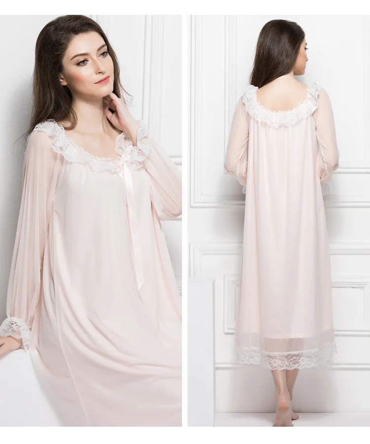 Одежда для беременных; кружевная мягкая газовая длинная ночная рубашка для беременных женщин; пижамы; женская одежда для сна; Roupas De Dormir Femininas CE717