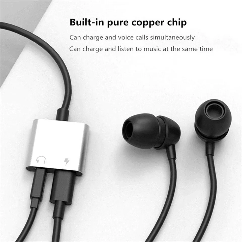 Type C And 3.5 Jack Earphone Cable USB C to 3.5mm AUX Headphones Adapter For Huawei Mate 20 P20 pro Xiaomi Mi 6 8 SE Audio Cable