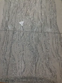 

High Quality African glitter Lace LJY-3421 Embroidery lace Fabric Beautiful French Tulle Mesh Lace