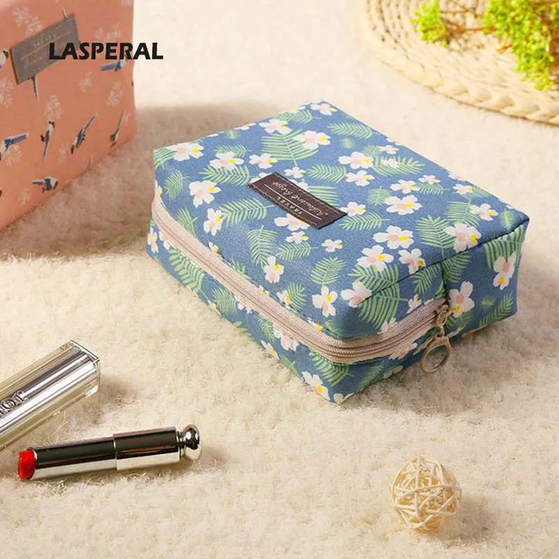 

LASPERAL Floral Printed Cosmetic Storage Boxes Business Travel Makeup Organizers Waterproof Mini Wash Storange Boxes Bins New
