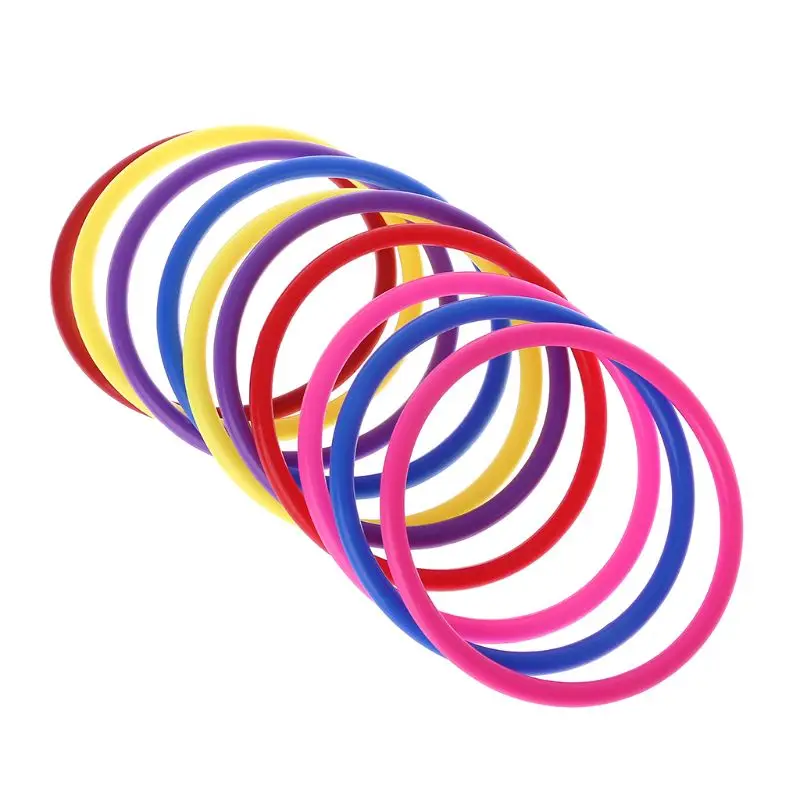

10 Pcs Plastic Toss Rings Target Throw Carnival Backyard Park Games Kids Intelligence Development Educational Exercise Toy