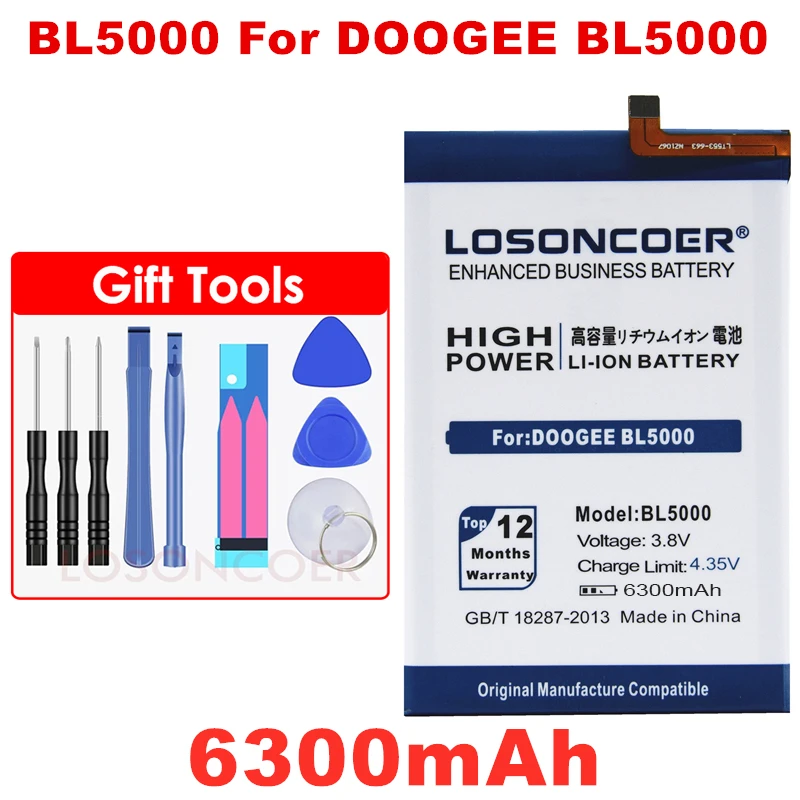 LOSONCOER 6300mAh For Doogee BL5000 Battery Replacement