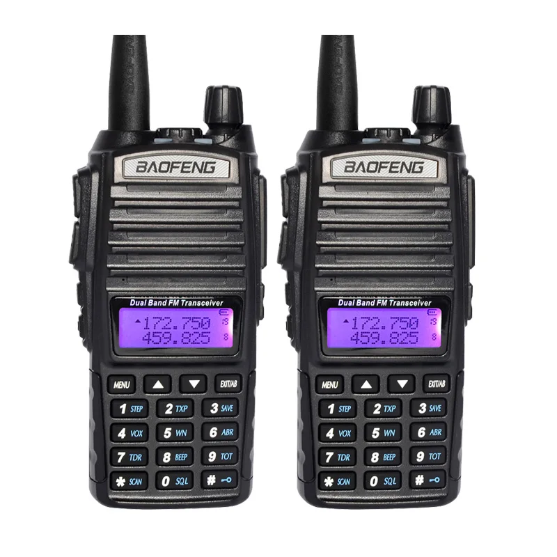 2pcs/lot New BAOFENG UV 82 portable two way radio VHF/UHF 136 174/400