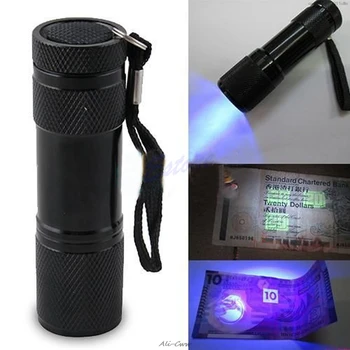 

2018 Mini Portable UV Ultra Violet Blacklight 9 LED Flashlight Torch Light Lamp