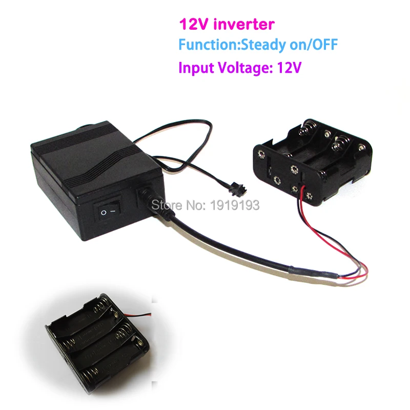 

NEW DC-12V EL Driver EL inverter with Cell box for 30M EL wire and EL strip powered by 8-AA battery For holiday lighting