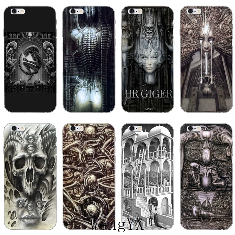 

Hr Giger Li II Aliens slim silicone TPU Soft phone cover case For Apple iPhone 4 4s 5 5s 5c SE 6 6s 7 8 plus X XR XS Max