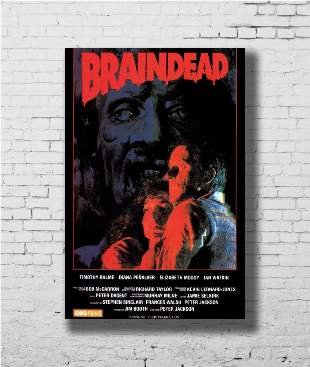 

BRAINDEAD aka DEAD ALIVE Movie Rare Horror Gore Peter Jackson Wall Sticker Home Decoration Silk Art Poster