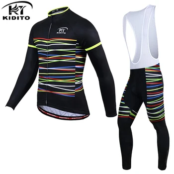 

KIDITOKT Winter Thermal Fleece Cycling Jersey Set Cycling Clothing Super Warm Mountain Bike Wear Racing road Bicycle sport suit