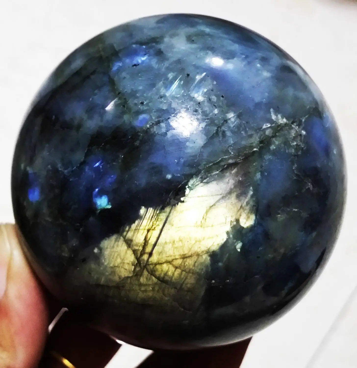 

free shipping AAAAA+ 635 77 NATURAL Labradorite Crystal Sphere Ball Orb em Stone 124
