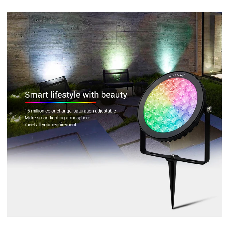 

MiBOXER IP65 Waterproof 6W 9W 15W RGB+CCT led Lawn Light DC24V AC110V 220V Outdoor Garden Lighting,FUTC01/FUTC02/FUTC03/FUTC04