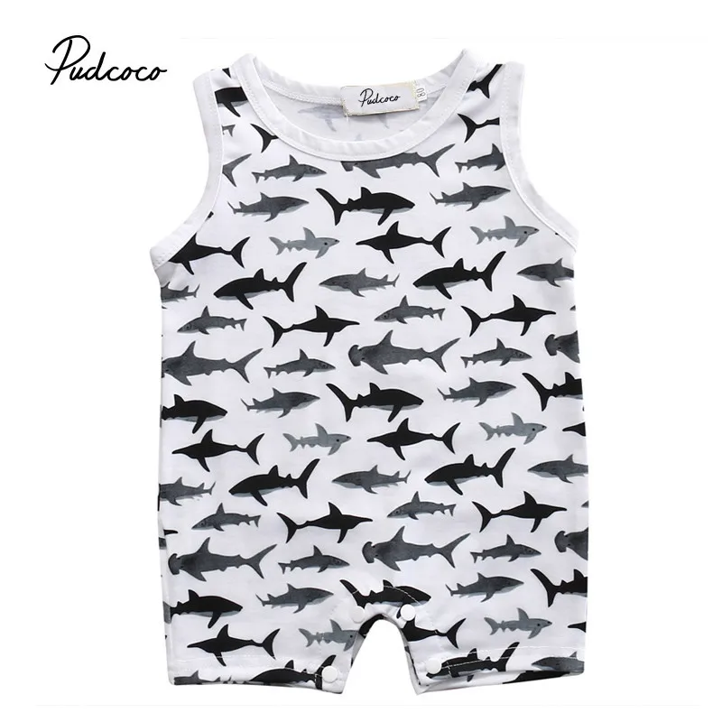 

Baby Boy Girl Infant Shark Romper Jumpsuit Clothes Outfits Newborn MXW