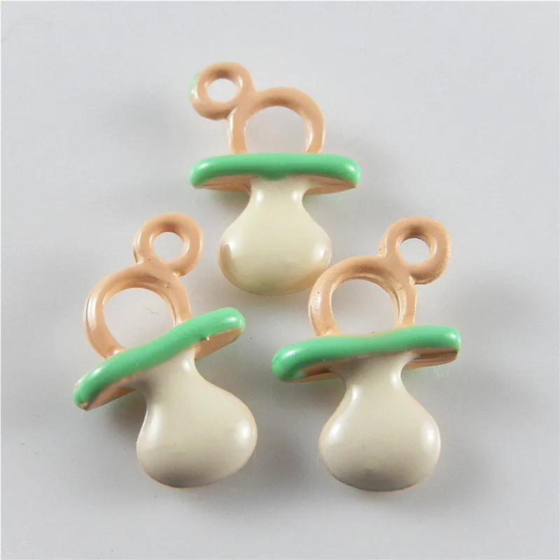 Julie Wang 10PCS Beige Green Charms Imitation Lovely light bulb Suspension Pendants Jewelry Necklace Bracelet Accessory