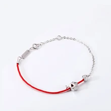 La MaxZa, 925 пробы, серебряный, модный, красная веревка, сердце, свинка, кристалл, ювелирное изделие, браслеты с подвесками, Красная Нить, линия, браслеты для женщин