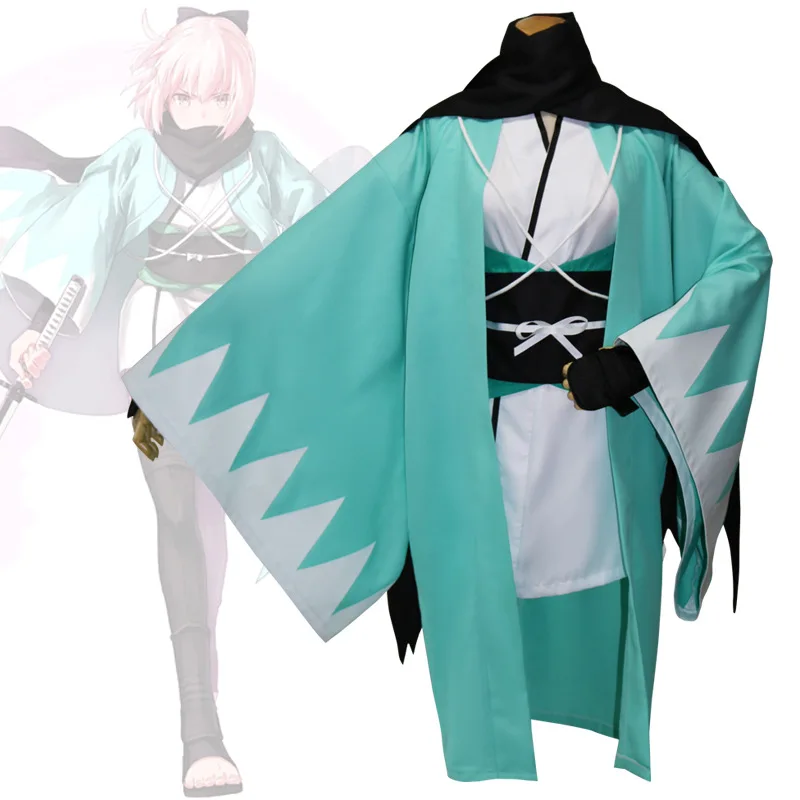 

2018 FGO Fate Stay Night Fate Grand Order Cosplay Sakura Saber Okita Souji Kimono & Inner Clothing Uniforms Halloween Party Wear