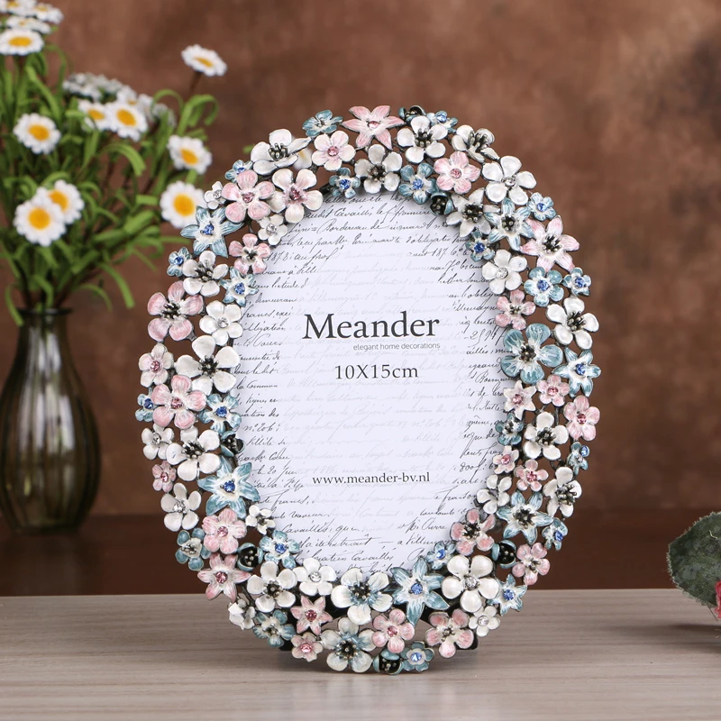 

Fashion Alloy 4x6 inch High-end fashion photo metal frame European wedding gift picture destop frame Hot!! JA-1695