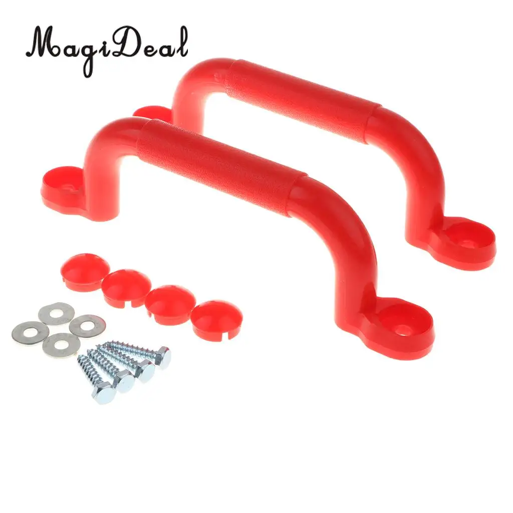 4 Pairs Durable Plastic Safety Nonslip Handle with Fixing Screws Kits Kids Outdoor Climbing Frame Wall Accessory