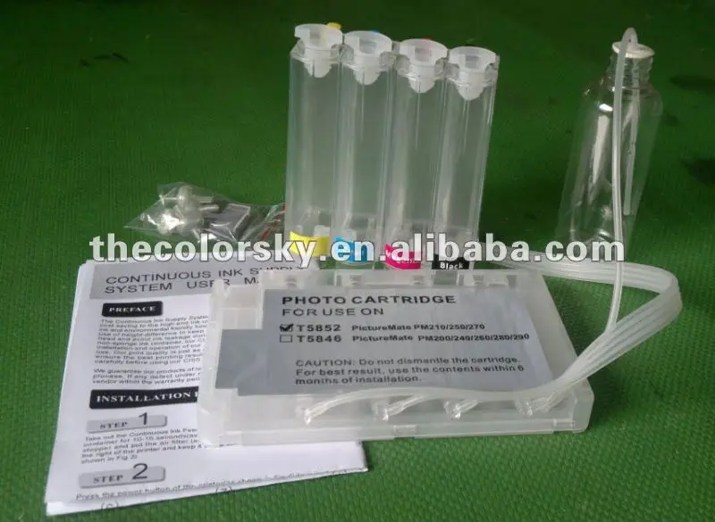 

(CISS-ET5846) CISS kit ink tanks with accessories for EPSON T5846 picturemate PM200 PM240 PM260 PM280 PM290 PM300 P3000 free DHL