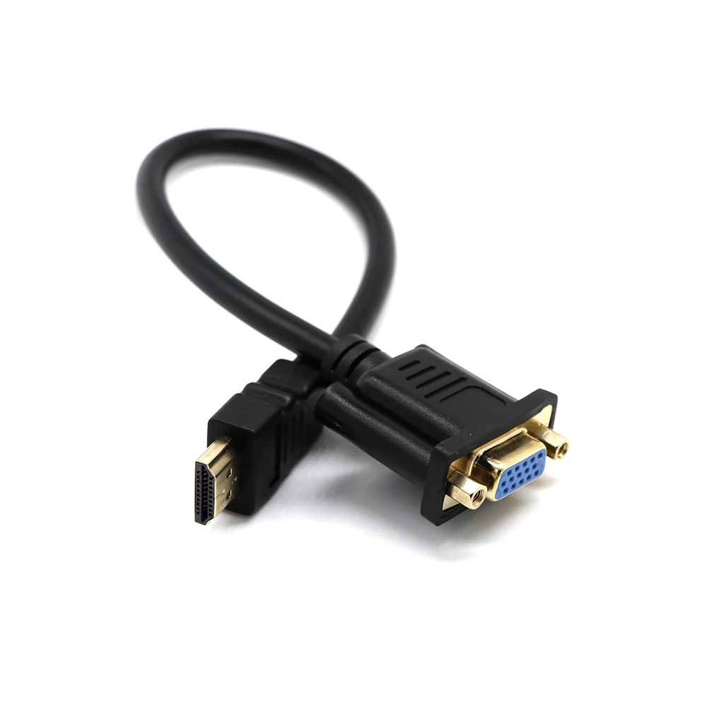 Позолоченный 30 см HDMI Мужской к VGA Женский Кабель-адаптер HDMI к VGA D-SUB 15 Pin Цифровой Аудио Видео AV конвертер кабель Разъем