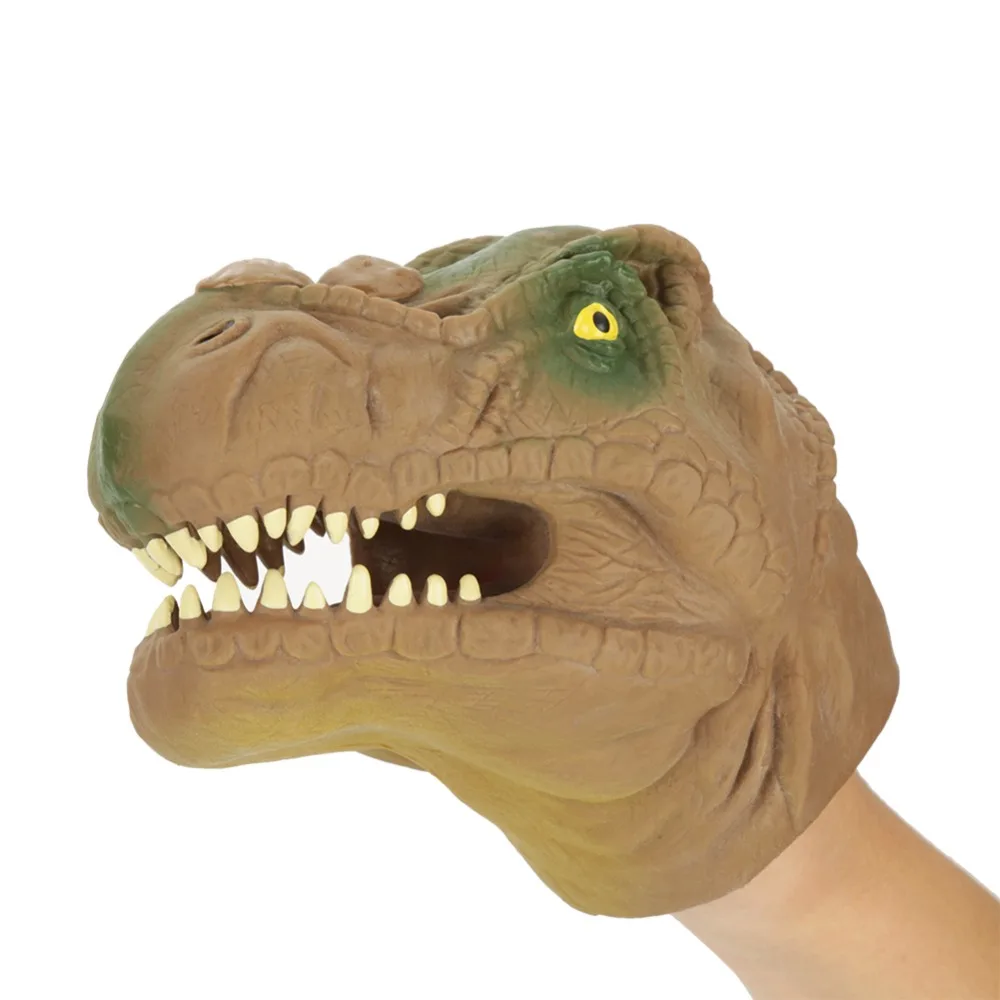 Мягкая коричневая рука динозавра Кукольная голова животного тираннозавр рекс ручная кукольная фигурка игрушки перчатки детская игрушка