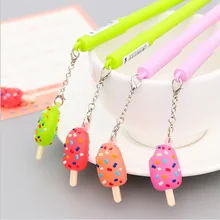 

2pcs/lot Cartoon Ice cream pendant gel pen Kawaii Office stationery material escolar Neutral pens school supplies