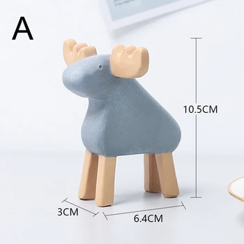 

Cartoon Animals Resin Miniature Crafts Elk Lions Rhinoceros Giraffe for Desk Decoration MJJ88