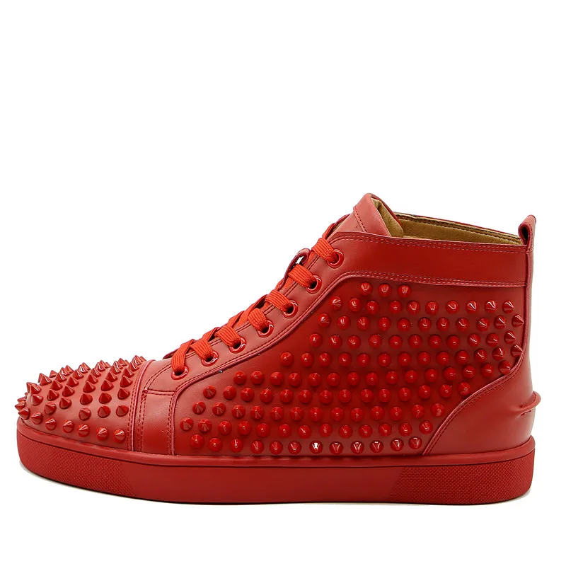 1 SHOE NOT A PAIR* Christian Louboutin Mens Spike Red High Top Sneaker 43  US 10